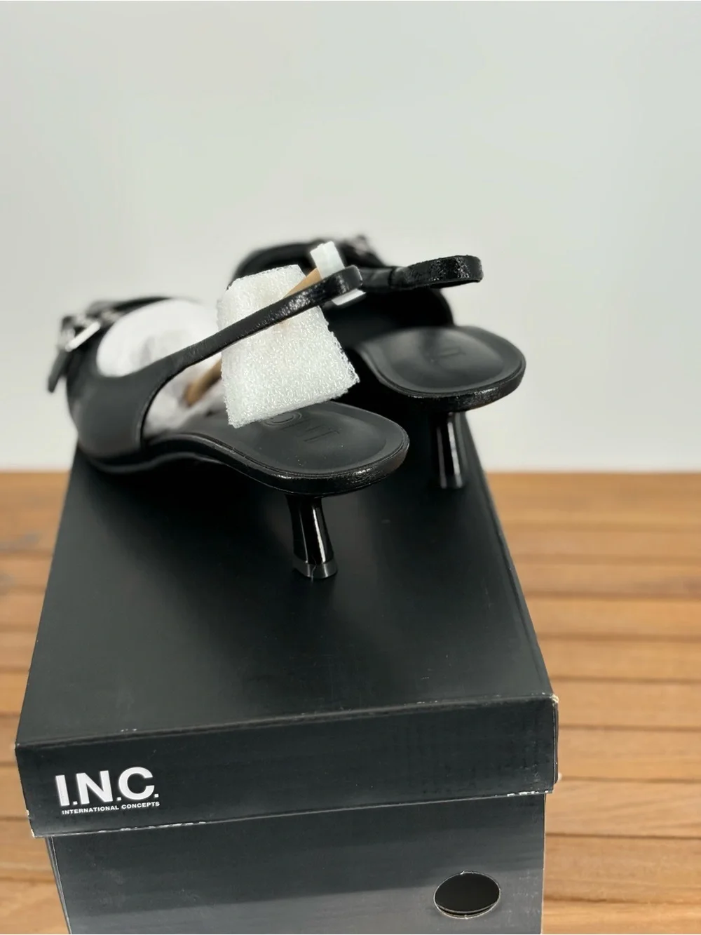 New INC Black Pointed Slingback Flats with Buckle Detail SIZE 7.5M